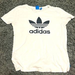 Classic adidas white trefoil tee